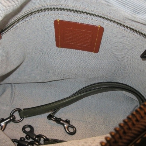 COACH 1941 ROGUE 36 OLIVE GREEN WITH PYTHON HANDLS - Picture 6 of 9